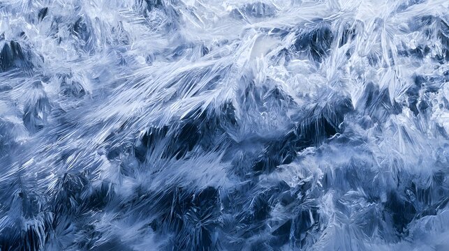 Frozen beauty reveals serene glacial textures in ethereal blue white minimalist design