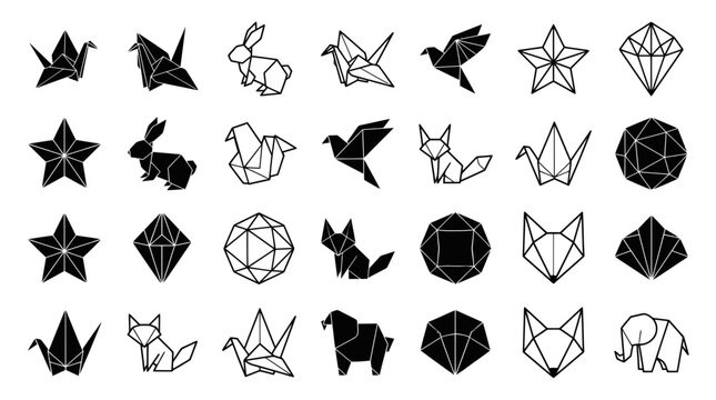 Geometric shapes and animal designs.