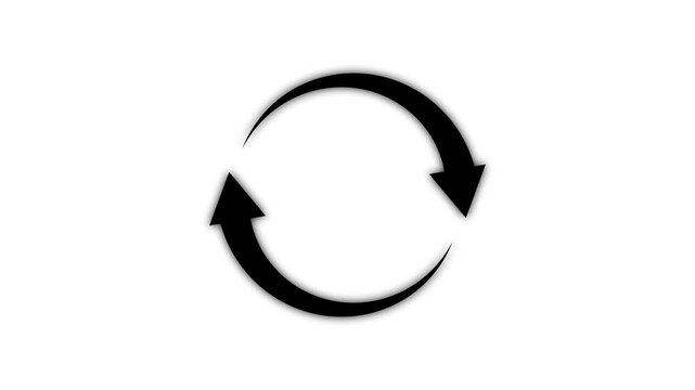 circle arrow icon refresh and reload animated. reload white icon animation on white background, loading progress bar loading animation, Animation of refresh symbol or loop symbol,
