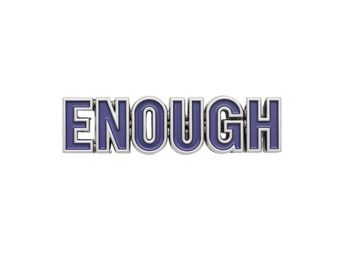 3d text 'enough' message standing out, isolated on transparent background
