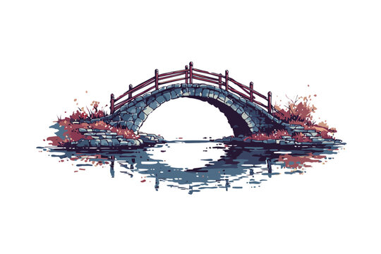 Moat Bridges and Drawbridges for Castle Scenes isolated
