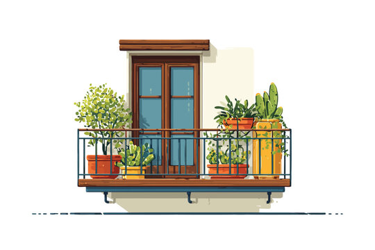 Modern balcony isolated