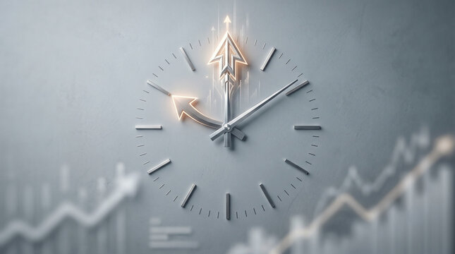 Clock with Upward Arrows