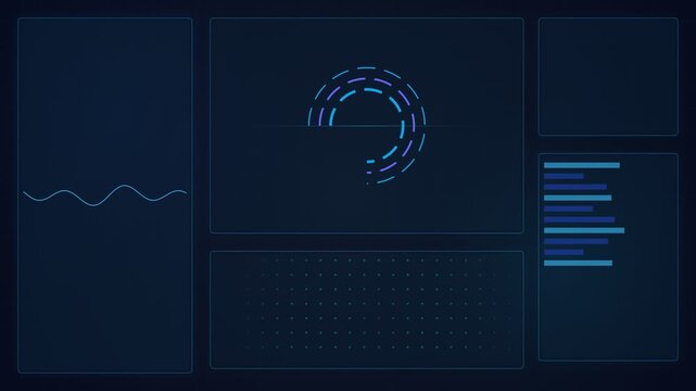 Abstract digital interface with central circular element