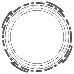 Fototapeta premium Futuristic HUD Circle UI Interface Element on Transparent Background