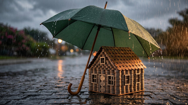 Umbrella Protecting Coin House