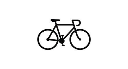 Fototapeta premium A black bicycle silhouette against a white background a simple outline of a two wheeled vehicle silhouette bike
