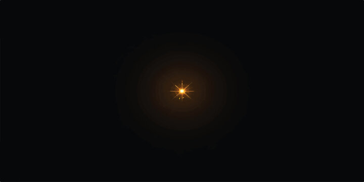 Burning candle glowing in the dark on a black background