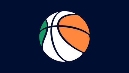 Fototapeta premium Ireland basketball flag, color vector illustration