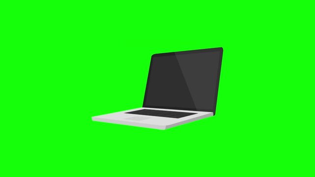 Laptop computer on green screen background
