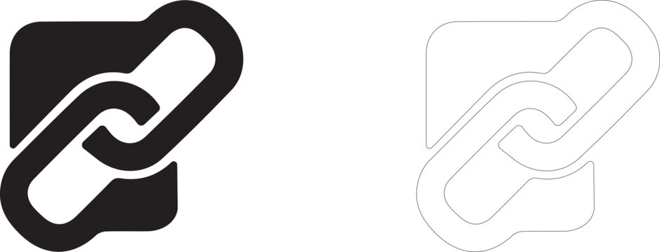 Secure link vector icon, blockchain connection symbol, encrypted chain node and data protection.