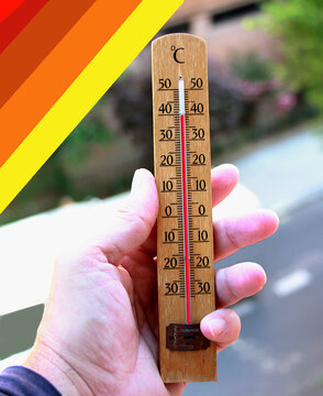Term&oacute;metro meteorolog&iacute;a extrema aviso naranja alerta roja amarillo medir grados calor verano heat hot summer thermometer degree golpe de calor bochorno calima ola de calor