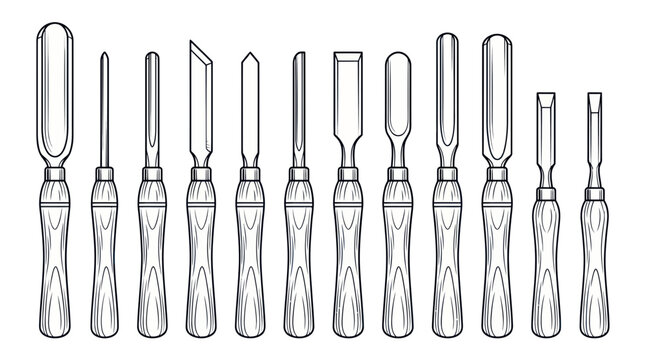 Professional wood carving chisel and gouge tool set