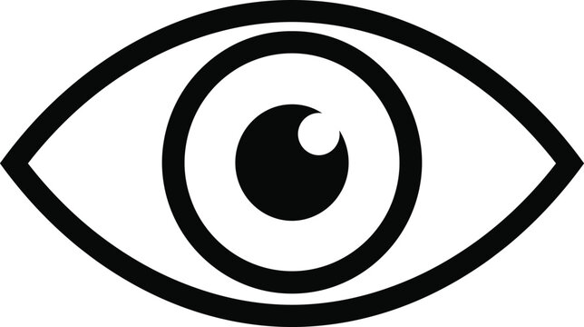 Minimalist Eye Icon Symbolizing Vision Observation Awareness and Visual Perception