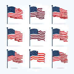 Obraz premium united states flag icons
