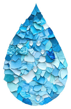 PNG Paper collage blue rain drop texture accessories turquoise.