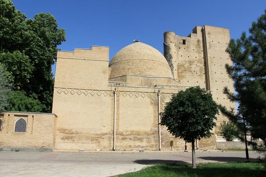 The Mausoleum of Jahangir is located within the Darus Saadet Complex. The mausoleum was built in 1380 for the son of Emir Timur. Shahrisabz, Uzbekistan.