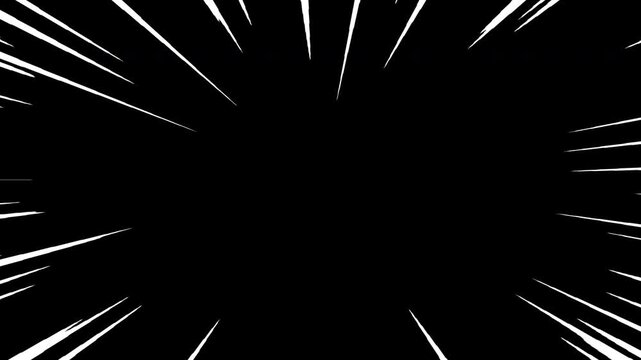 comic speed line motion collection black and white color matte alpha masking footage effect 2d animation