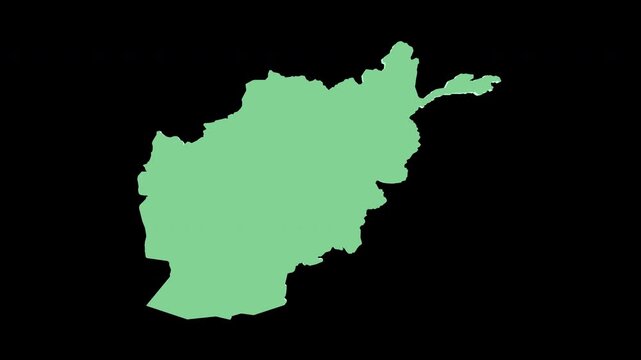 Afghanistan green 3D map spin perfect 10 second loop black background