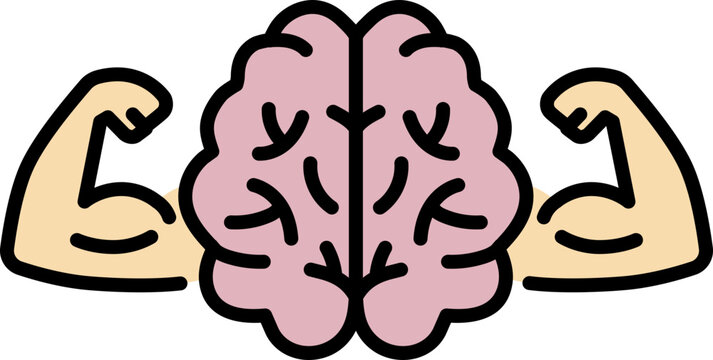 Healthy and strong mind outline icon