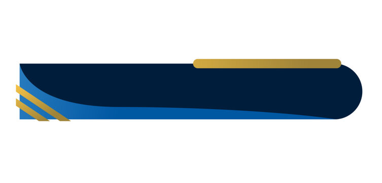 luxury title box text border ribbon modern blue navy golden frame design