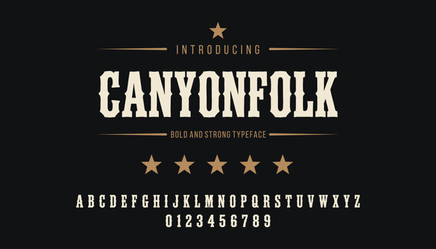 Canyonfolk Vintage western slab serif typeface for heritage branding and classic design