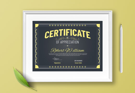 Elegant Certificate Of Achievement Template