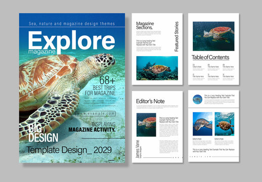 Magazine Design Template Layout