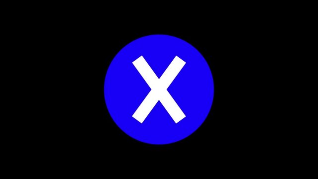 Red x mark animation, cross symbol overlay, Red cross mark animation. X letter, crossed lines, denial concept, incorrect cross symbol animated red x mark for error or rejection icon animation, 4k 
