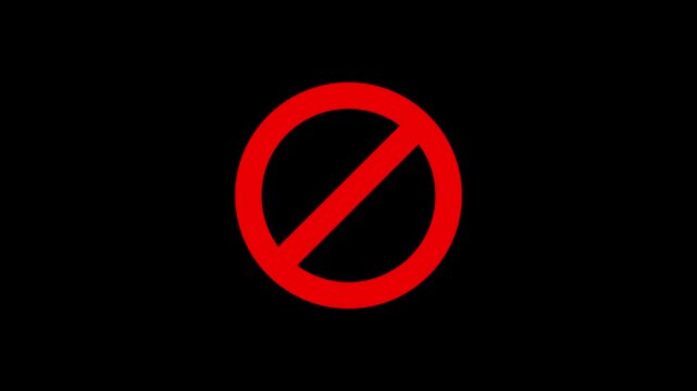 Icon for ban forbidden sign, Abstract warning, stop or no entry, forbidden icon,  International prohibition mark icon, Attention sign, No Sign Icon. Red Crossed Circle icon