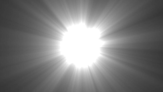 Abstract Center Dark white Light Rays Background. Heaven light animation from center. Dynamic light rays footage. Lens flare loop able centered light rays 