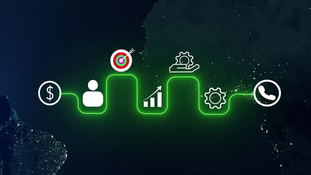 AI powered personalized E-Learning concept on the transparent background. Online education, skill development and graduation. Motion graphics of E-learning idea. 4k video animation