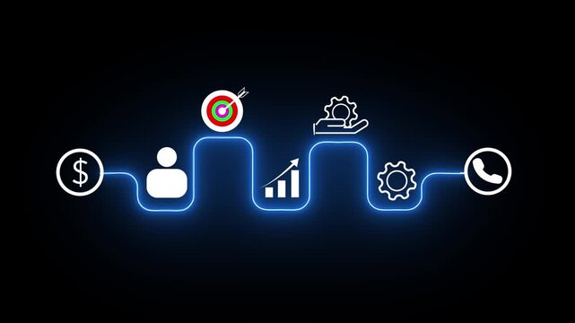 AI powered personalized E-Learning concept on the transparent background. Online education, skill development and graduation. Motion graphics of E-learning idea. 4k video animation
