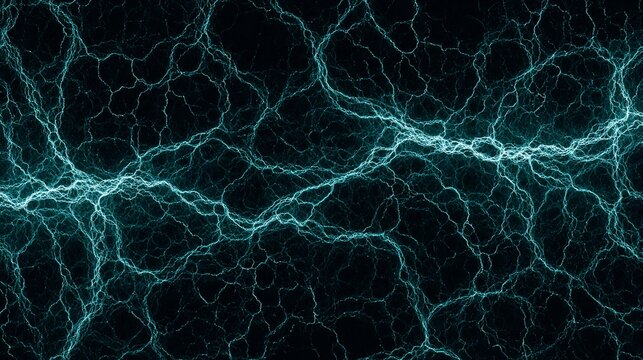Abstract teal electric energy pathways glowing on a dark background