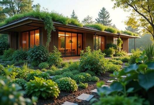 Innovative Eco Home Design Solar Energy Green Roof Sustainable Living Environment