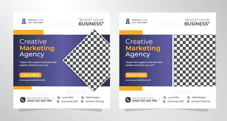 Fototapeta premium Digital Marketing Agency Social Media Post Template
