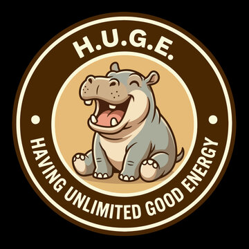 Cartoon Hippo with Open Mouth.