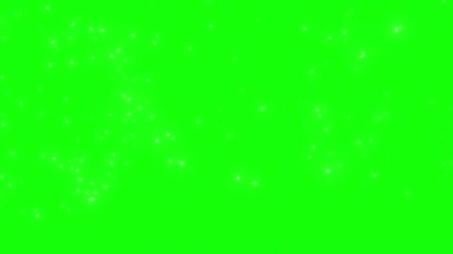 Vibrant fireworks exploding across a bright green screen with a sparkling blue lower section, perfect chroma key motion footage.