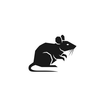 Minimalist Black Mouse Silhouette Icon