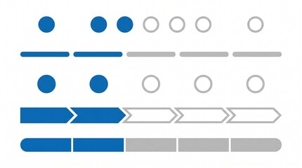 Obraz premium Minimalist vector app onboarding progress indicators and pagination dots for UI navigation design