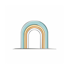 Fototapeta premium Flat illustration of a curved rainbow arch