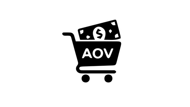 Shopping cart, e-commerce, average order value, AOV, finance icon