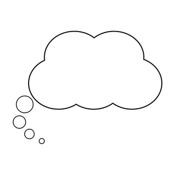 Simple cartoon thought bubble outline