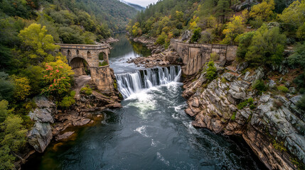 Obraz premium hydroelectric_dam_with_flowing_water