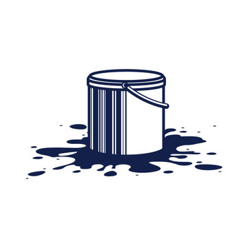 Paint Bucket Splatter Vector Illustration