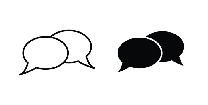 Talk bubble speech icon vector art set
