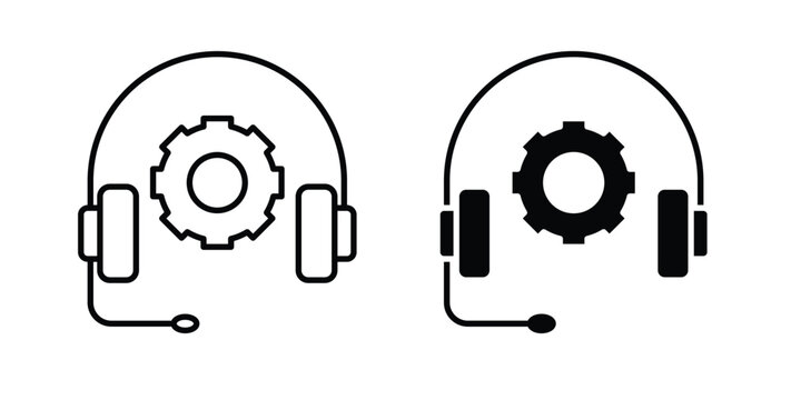 Technical support icon vector art set