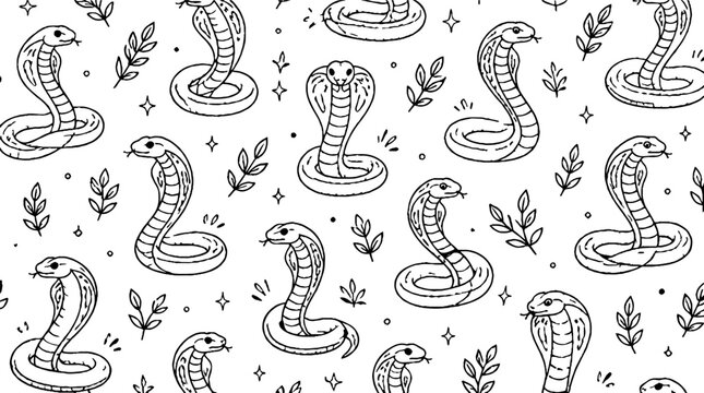 Black and white cobra snake pattern design.