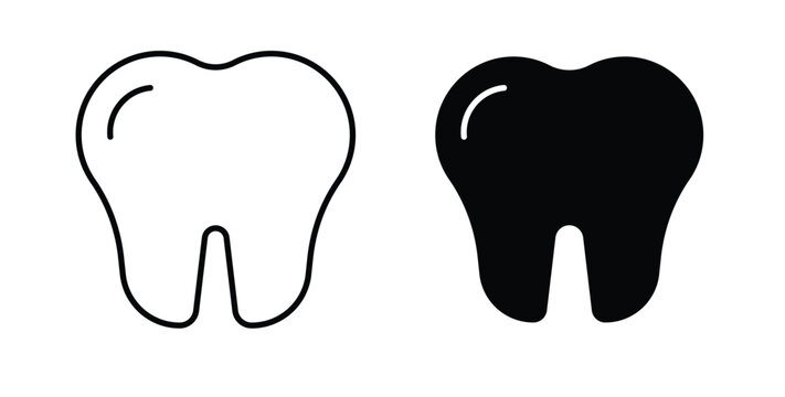 Tooth icon vector art set