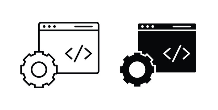 Web development icon vector art set